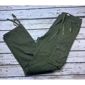 Must Way 100% Cotton Men's Size 36 Green Cargo Pants Military Paratrooper Style
